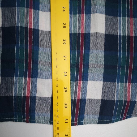 d/c Jeans Ladies Size 2X Made in India Plaid Button Front Shirt - Picture 9 of 9
